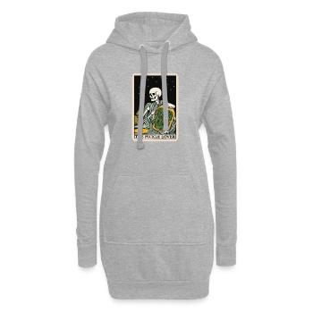Die Gurkenliebhaber-Tarotkarte Lustige Gurke - Hoodie-Kleid - Grau meliert - Vorne