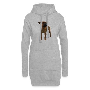 Chien - Sweat-shirt à capuche long Femme - gris chiné - Devant