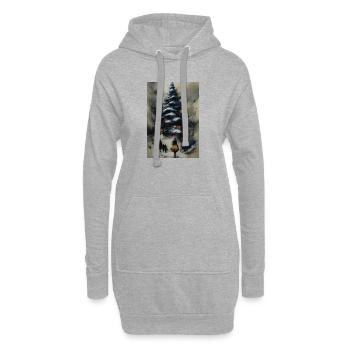 Winter path under the tree - Hoodie Dress - heather grey - Front
