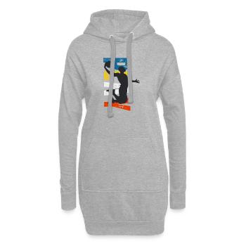 PLAY – Minimal Design - Hoodie-Kleid - Grau meliert - Vorne