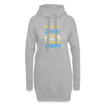 Graphique drôle de boire de bière sur le problème du travail du bois - Sweat-shirt à capuche long Femme - gris chiné - Devant