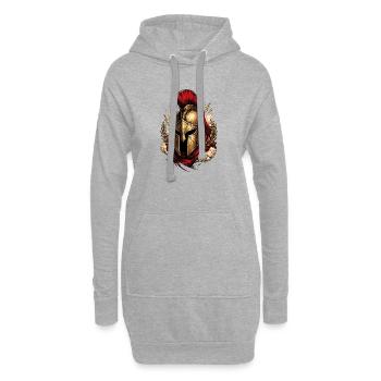 Guerrier de Sparte - Sweat-shirt à capuche long Femme - gris chiné - Devant