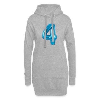 vier_blau - Sweat-shirt à capuche long Femme - gris chiné - Devant