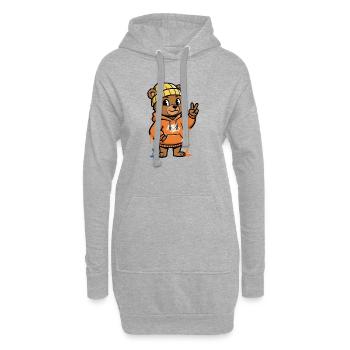 Kleiner Bär Hoodie Peacezeichen - Hoodie-Kleid - Grau meliert - Vorne