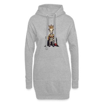 Roi de la Bière Girafe - Sweat-shirt à capuche long Femme - gris chiné - Devant