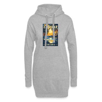 Explore Tropical Zanzibar in Tanzania - Hoodie-Kleid - Grau meliert - Vorne