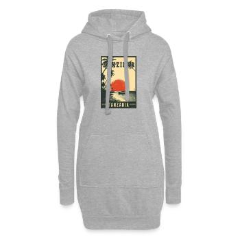 Découvrez le Zanzibar tropical en Tanzanie - Sweat-shirt à capuche long Femme - gris chiné - Devant