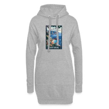 Découvrez la beauté de Madère au Portugal - Sweat-shirt à capuche long Femme - gris chiné - Devant
