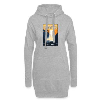 Entdecken Sie den majestätischen Skogafoss-Wasserfall in Island - Hoodie-Kleid - Grau meliert - Vorne