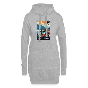 Ruhe in Locarno – Schweiz - Hoodie-Kleid - Grau meliert - Vorne