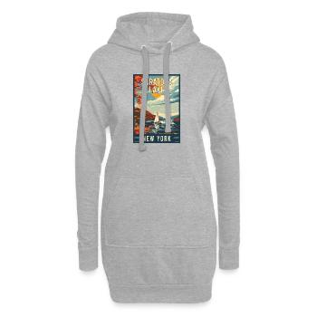 Découvrez le lac Saratoga dans l’État de New York - Sweat-shirt à capuche long Femme - gris chiné - Devant