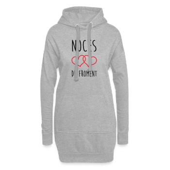 noces de froment 3 ans de mariage - Sweat-shirt à capuche long Femme - gris chiné - Devant