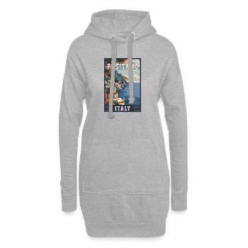 Découvrez le paradis méditerranéen italien de Positano - Sweat-shirt à capuche long Femme - gris chiné - Devant