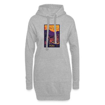 Découvrez la vibrante Cusco au Pérou - Art du voyage - Sweat-shirt à capuche long Femme - gris chiné - Devant