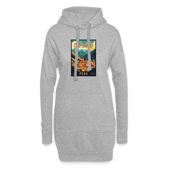 Découvrez Cusco vibrant au Pérou - Art de voyage - Sweat-shirt à capuche long Femme - gris chiné - Devant