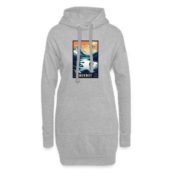 Entdecken Sie das arktische Abenteuer von Tromsø in Norwegen - Hoodie-Kleid - Grau meliert - Vorne