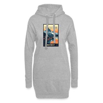 Erleben Sie das arktische Abenteuer von Tromsø in Norwegen - Hoodie-Kleid - Grau meliert - Vorne