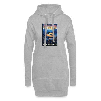 Découvrez Queenstown en Nouvelle-Zélande - Sweat-shirt à capuche long Femme - gris chiné - Devant
