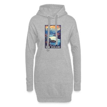 Découvrez Queenstown en Nouvelle-Zélande - Sweat-shirt à capuche long Femme - gris chiné - Devant
