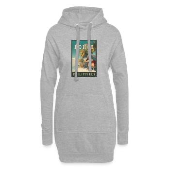 Entdecken Sie die tropische Insel Bohol auf den Philippinen - Hoodie-Kleid - Grau meliert - Vorne