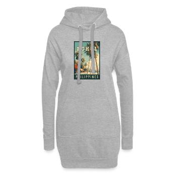 Entdecken Sie die tropische Insel Bohol auf den Philippinen - Hoodie-Kleid - Grau meliert - Vorne