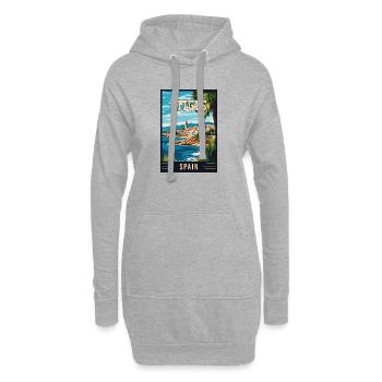 Entdecken Sie den lebendigen Charme von Sitges in Spanien - Hoodie-Kleid - Grau meliert - Vorne