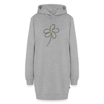 FLEUR. NATURE. ROMANTIQUE. ANNIVERSAIRE. HAPPY - Sweat-shirt à capuche long Femme - gris chiné - Devant