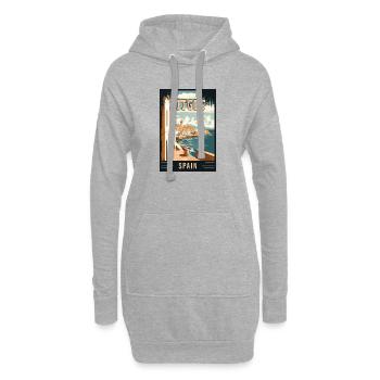 Erleben Sie den lebendigen Charme von Sitges in Spanien - Hoodie-Kleid - Grau meliert - Vorne