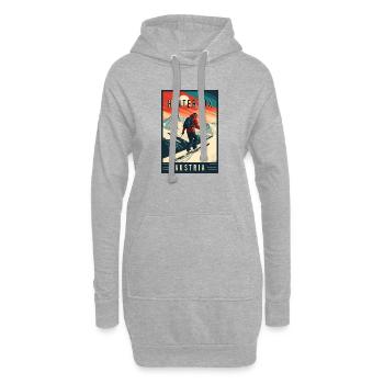 Explorez le village alpin de Hintertux en Autriche - Sweat-shirt à capuche long Femme - gris chiné - Devant