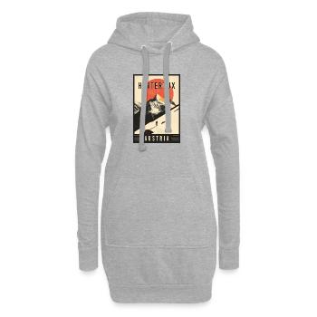 Découvrez le village alpin de Hintertux en Autriche - Sweat-shirt à capuche long Femme - gris chiné - Devant
