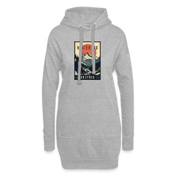 Découvrez le village alpin de Hintertux en Autriche - Sweat-shirt à capuche long Femme - gris chiné - Devant