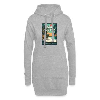Erleben Sie das Paradies auf der Isla Holbox in Mexiko - Hoodie-Kleid - Grau meliert - Vorne