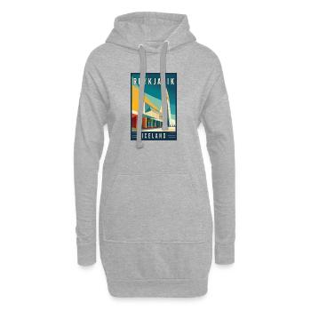 Erleben Sie die nordische Stadtlandschaft von Reykjavik, Island - Hoodie-Kleid - Grau meliert - Vorne