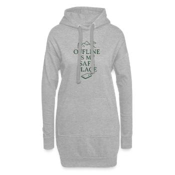 Offline Is My Safe Place – Natur & Ruhe Design - Hoodie-Kleid - Grau meliert - Vorne