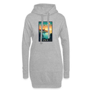 Découvrez le charme méditerranéen d’Alicante, Espagne - Sweat-shirt à capuche long Femme - gris chiné - Devant