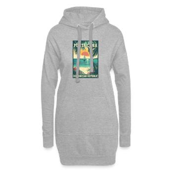 Erleben Sie die Dominikanische Republik Punta Cana - Hoodie-Kleid - Grau meliert - Vorne