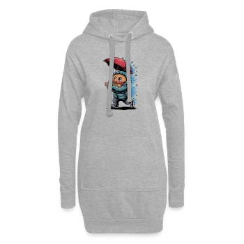  Lustiger Burger Im Regen Mit Regenschirm Und - Hoodie-Kleid - Grau meliert - Vorne