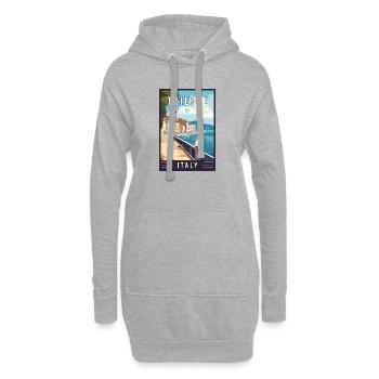 Découvrez la Trieste des gemmes adriatiques en Italie - Sweat-shirt à capuche long Femme - gris chiné - Devant