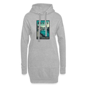 Erleben Sie die Flussstadt Basel in der Schweiz - Hoodie-Kleid - Grau meliert - Vorne