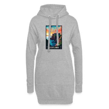 Entdecken Sie das Mystic Dunnottar Castle in Schottland - Hoodie-Kleid - Grau meliert - Vorne