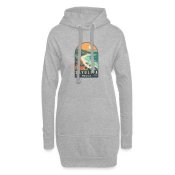 Erkunde das tropische Paradies Sayulita, Mexiko - Hoodie-Kleid - Grau meliert - Vorne