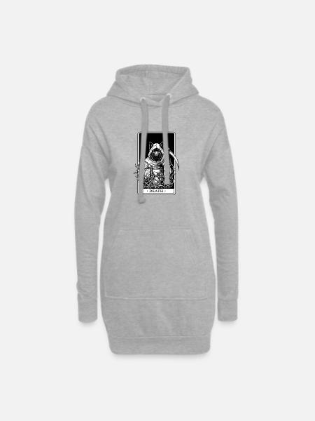 Eurasier | Death | Tarot - Hoodie-Kleid - Grau meliert