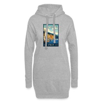 Découvrez les charmants camogli en Italie - Sweat-shirt à capuche long Femme - gris chiné - Devant