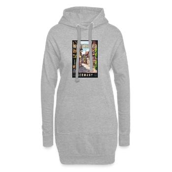 Découvrez le magnifique Nuremberg historique en Allemagne - Sweat-shirt à capuche long Femme - gris chiné - Devant