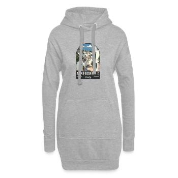 Découvrez la magie de Trulli d’Alberobello en Italie - Sweat-shirt à capuche long Femme - gris chiné - Devant