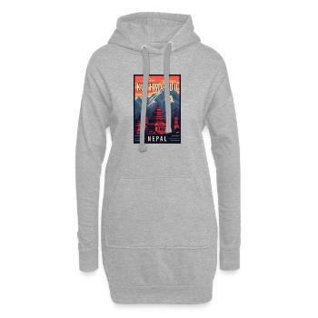 Entdecke den mystischen Charme von Kathmandu in Nepal - Hoodie-Kleid - Grau meliert - Vorne