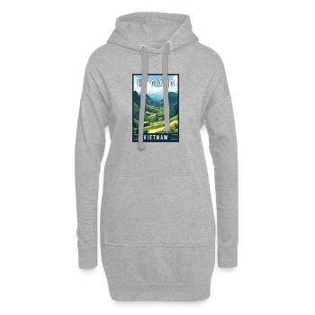 Découvrez les majestueux paysages de Ha Giang au Vietnam - Sweat-shirt à capuche long Femme - gris chiné - Devant