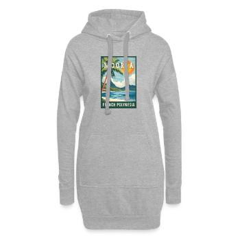 Explorez les Moorea tropicaux en Polynésie française - Sweat-shirt à capuche long Femme - gris chiné - Devant