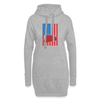 Drapeau du chemin de fer des États-Unis - Sweat-shirt à capuche long Femme - gris chiné - Devant