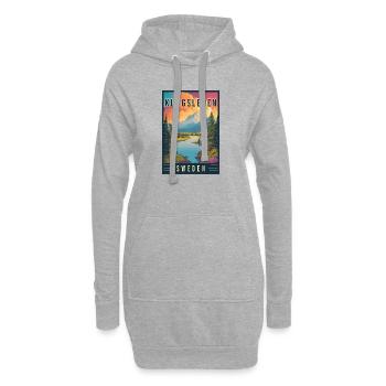 Découvrez les sentiers de randonnée du Kungsleden en Suède - Sweat-shirt à capuche long Femme - gris chiné - Devant
